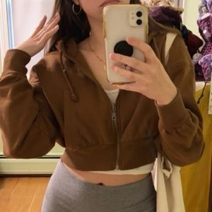 Aeropostale cropped zip up hoodie